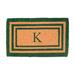 Charlton Home® Stansfield Handmade Rectangle Monogram Outdoor Door Mat Coir in Green/Brown | Rectangle 2' x 3'3" | Wayfair