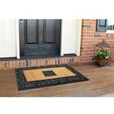 Winston Porter Danford Olive Border Sentinel Non-Slip Outdoor Door Mat Coir, Rubber | Rectangle 2'6" x 4' | Wayfair
