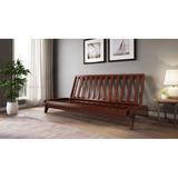 Orren Ellis Ebaristo 82" Futon Frame Solid Wood in Brown | 39 H x 82 W x 40.75 D in | Wayfair 2BB257E04AFD41BE8A657F8F52756F16