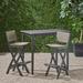 Lark Manor™ Aiyden Rectangular 2 - Person Bar Height Outdoor Dining Set Wood/Wicker/Rattan in Gray/Black | 41" H x 45" L x 26" W | Wayfair