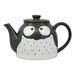World Menagerie Dammann Whimsical Owl Ceramic 52 - oz. Stovetop Safe Teapot in Black | 5.75 H x 10.25 W x 6.25 D in | Wayfair