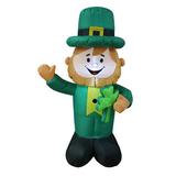 The Holiday Aisle® Saint Patrick's Day Leprechaun Holding Shamrock Inflatable Polyester in Green | 48.1 H x 27.2 W x 16.6 D in | Wayfair 400366