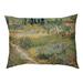 Tucker Murphy Pet™ Burk Bluhender Garten Dog Pillow Polyester/Fleece in Green/Yellow | 7.1 H x 52 W x 42 D in | Wayfair