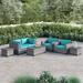 Lark Manor™ Andrick 7 Piece Sofa Seating Group w/ Cushions Synthetic Wicker/All - Weather Wicker/Wicker/Rattan in Gray | Outdoor Furniture | Wayfair