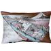 East Urban Home Katsushika Hokusai Ushibori in Hitachi Province Lumbar Pillow Cover Polyester in Blue | 14 H x 20 W x 1 D in | Wayfair