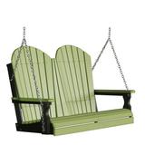Ebern Designs Broemmel Adirondack Porch Swing Plastic in Green/Black | 32.5 H x 53 W x 27 D in | Wayfair 8C93F2CC88C241FA895914A9578B2C70