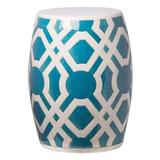 Winston Porter Jazouli Ceramic Garden Stool Ceramic in Gray/Green/Blue | 18 H x 14 W x 14 D in | Wayfair 12795TQ