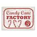 The Holiday Aisle® Holiday Distressed Vintage Sign Candy Cane Factory - Graphic Art Print Wood in Brown | 10 H x 15 W x 0.5 D in | Wayfair