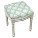 Bay Isle Home™ Kellan Solid Wood Vanity Stool Linen/Wood/Upholstered in Blue | 19 H x 16 W x 15 D in | Wayfair 26048528694841C5AD332F84F0D51555