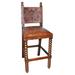 Bloomsbury Market Ajenae 30" Bar Stool Wood/Upholstered/Leather/Genuine Leather in Brown | 48 H x 19 W x 18 D in | Wayfair