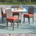 Lark Manor™ Amjad Patio Dining Side Chair w/ Cushion in Gray | 35.5 H x 19 W x 18 D in | Wayfair FLORENCE-TKC290b-ADC-2x-C-TANGERINE