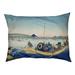 Tucker Murphy Pet™ Burkart Sunset Across the Ryogoku Bridge Dog Pillow Polyester in Green/Blue/Yellow | 2.5 H x 29.5 W x 19.5 D in | Wayfair