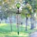 Exhart Solar Glass Ball Wind Chime w/ Metal Finial, 5 by 46 Inches Glass in Green | 46.5 H x 5 W x 5 D in | Wayfair 13207-RS