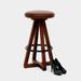 ARTLESS X3 30" Swivel Bar Stool Wood/Upholstered/Leather/Genuine Leather in Gray/Brown | 30 H x 16 W x 16 D in | Wayfair A-X3-L-T-W-BS
