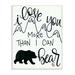 Isabelle & Max™ Sherburn I Love You More Than I Can Bear Mountain Typography Wall Décor Wood in Brown | 18 H x 12 W x 0.5 D in | Wayfair