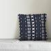 Union Rustic Waddell Tribal Mudcloth Pattern Throw Pillow Polyester/Polyfill blend in Blue/Navy | 18 H x 18 W x 1.5 D in | Wayfair