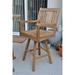 Arlmont & Co. Apollonia 29" Teak Patio Bar Stool Wood in Brown/White | 46 H x 22 W x 22 D in | Wayfair D44D2105E8F14048A2B9582669CF2E03