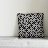 House of Hampton® Kimbrell Geo Quatrefoil Pillow Cover & Insert Polyester/Polyfill in Black | 16 H x 16 W x 1.5 D in | Wayfair