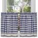 August Grove® Jarrett Plaid Ruffled 58" Kitchen Curtain Polyester in Blue/White | 36 H x 58 W x 1.5 D in | Wayfair 35E2D961F76D4B57874F00CE89628F93
