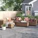 Lark Manor™ Ambroselli 10 Piece Rattan Sectional Seating Group w/ Cushions Synthetic Wicker/All - Weather Wicker/Wicker/Rattan in Brown | Outdoor Furniture | Wayfair