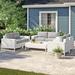 Wade Logan® Azyon 7 Piece Sofa Seating Group w/ Cushions Synthetic Wicker/All - Weather Wicker/Wicker/Rattan in White | Outdoor Furniture | Wayfair