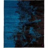 120 W in Rug - Isabelline One-of-a-Kind Thigpen Hand-Knotted Tibetan Blue/Black 10' Square Wool Area Rug Wool | Wayfair