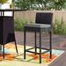 Convene Wicker Rattan Outdoor Patio Bar Stool w/ Cushion by Modway Plastic/Acrylic/Metal/Wicker/Rattan in Black | 39.5 H x 17.5 W x 21 D in | Wayfair