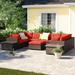 TK Classics Belle 12 Piece Sectional Seating Group w/ Cushions Synthetic Wicker/All - Weather Wicker/Wicker/Rattan | Outdoor Furniture | Wayfair