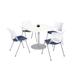 KFI Studios Kool 42" L Square Manufactured Wood Breakroom Table & Chair Set Metal in White | 29" H x 36" L x 36" W | Wayfair