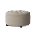 Fairfield Chair Roswell 33" Tufted Round Cocktail Ottoman Fabric in Brown | 19.5 H x 33 W x 33 D in | Wayfair 1615-20_3156 72_Walnut