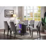 Ivy Bronx Bahij 7 Piece Dining Set Wood/Glass/Upholstered in Brown | 30 H in | Wayfair 5957F4238DFF4E508FDF5C2C05983573