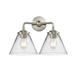 Longshore Tides Aislinn Cone 2-Light Vanity Light in Gray | 9.25 H x 15.75 W x 8.125 D in | Wayfair 5B3BDCB6D310473A9864E1B63F48C3A7