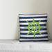 Breakwater Bay Dustin Nautical Ships Wheel Indoor/Outdoor Throw Pillow Polyester in Green/Blue/White | 20 H x 20 W in | Wayfair