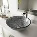 VIGO Brown Tempered Glass Handmade Circular Vessel Bathroom Sink w/ Faucet in Gray/Black | 6 H x 16.5 D in | Wayfair VGT1056