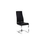 Orren Ellis Hayner Metal Side Chair Faux Leather/Upholstered/Metal in Gray/Black | 42 H x 18 W x 22 D in | Wayfair 6F6C921CDF984DA09FFACCE7CA241F78