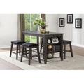 Gracie Oaks Rozella 5 - Piece Counter Height Dining Set Wood/Upholstered in Black/Brown | 36 H in | Wayfair 8AD9BE784BF94918BA4F0BCCB1B7DDF1