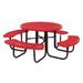 Latitude Run® Outdoor Picnic Table Metal in Red/Black | 30 H x 80 W x 80 D in | Wayfair D33B3BDB8BD647C99F477CF1B1A5015B