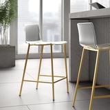 Wade Logan® Beverlyn Bar & Counter Stool Plastic/Acrylic/Metal in Yellow | 17.13 W x 19.49 D in | Wayfair 1CFD179FBD8B4B6786194B4B6778706D