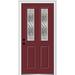 Verona Home Design Grace Painted Both Sides The Same 2-1/2 Lite 2-Panel Prehung Front Entry Door on 4-9/16" Frame | Wayfair ZZ3667213R