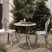 August Grove® Oleson 3 Piece Bistro Set Metal in White | Outdoor Furniture | Wayfair EFCE03BEC29C4E5987E6308FFB4CB67C