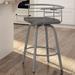 Trent Austin Design® Friedell Solid Wood Swivel Counter & Bar Stool Wood/Metal in Gray/Green | 33.25 H x 21.5 W x 19.25 D in | Wayfair