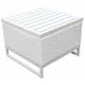 Wade Logan® Baxie Side Table Metal/Wicker/Rattan in White | 19 H x 24 W x 24 D in | Outdoor Furniture | Wayfair TKC047b-ET