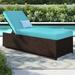 Latitude Run® Larrissa 77" Long Reclining Single Chaise w/ Cushions Wicker/Rattan | 16 H x 31 W x 77 D in | Outdoor Furniture | Wayfair