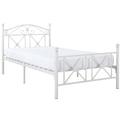 Winston Porter Country Cottage Iron Twin Bed Frame Metal in White | 35.5 H x 39.5 W x 78.5 D in | Wayfair EEI-799