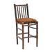 Loon Peak® Cleary 30" Bar Stool Wood/Upholstered/Leather/Genuine Leather in Black | 47 H x 20 W x 22 D in | Wayfair