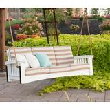 Rosecliff Heights Omar Porch Swing Wood/Solid Wood in White | 79 W x 36 D in | Wayfair 97048656CBE446DE84F25458B8D5ED70