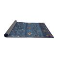 Blue/Gray 24 x 0.35 in Indoor Area Rug - World Menagerie Whitingham Contemporary Dark Gray/Navy Blue Area Rug Polyester/Wool | Wayfair