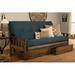 The Twillery Co.® Stratford Full 81" Futon Frame & Mattress w/ Drawer Set Wood/Solid Wood in Gray/Blue/Brown | 37 H x 81 W x 34 D in | Wayfair