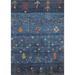 Blue/Gray 24 x 0.35 in Indoor Area Rug - World Menagerie Whitingham Contemporary Dark Gray/Navy Blue Area Rug Polyester/Wool | Wayfair