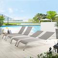 Havenside Home Wendu Outdoor Patio Mesh Chaise Lounge Chairs Set of 4 by Modway Metal in Gray | 12 H x 100 W x 76.5 D in | Wayfair EEI-4007-GRY